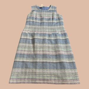 Talbots Dress Womens Size 14 Blue Multicolor Tweed Lined Sheath Work Career
